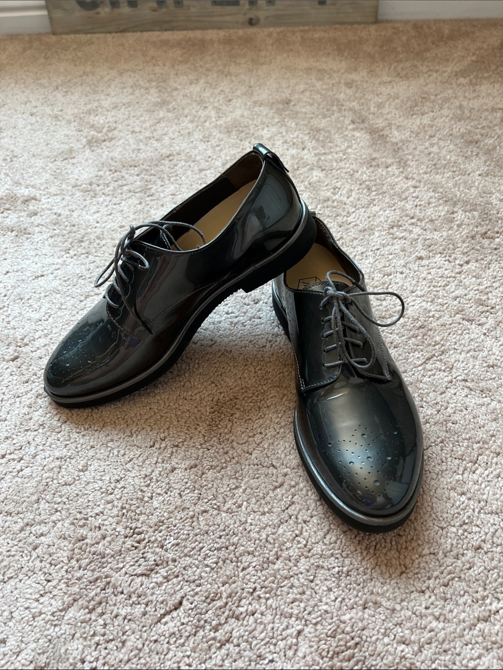 AGL (Attilio Giusti Leombruni) Patent Leather Oxford Shoes